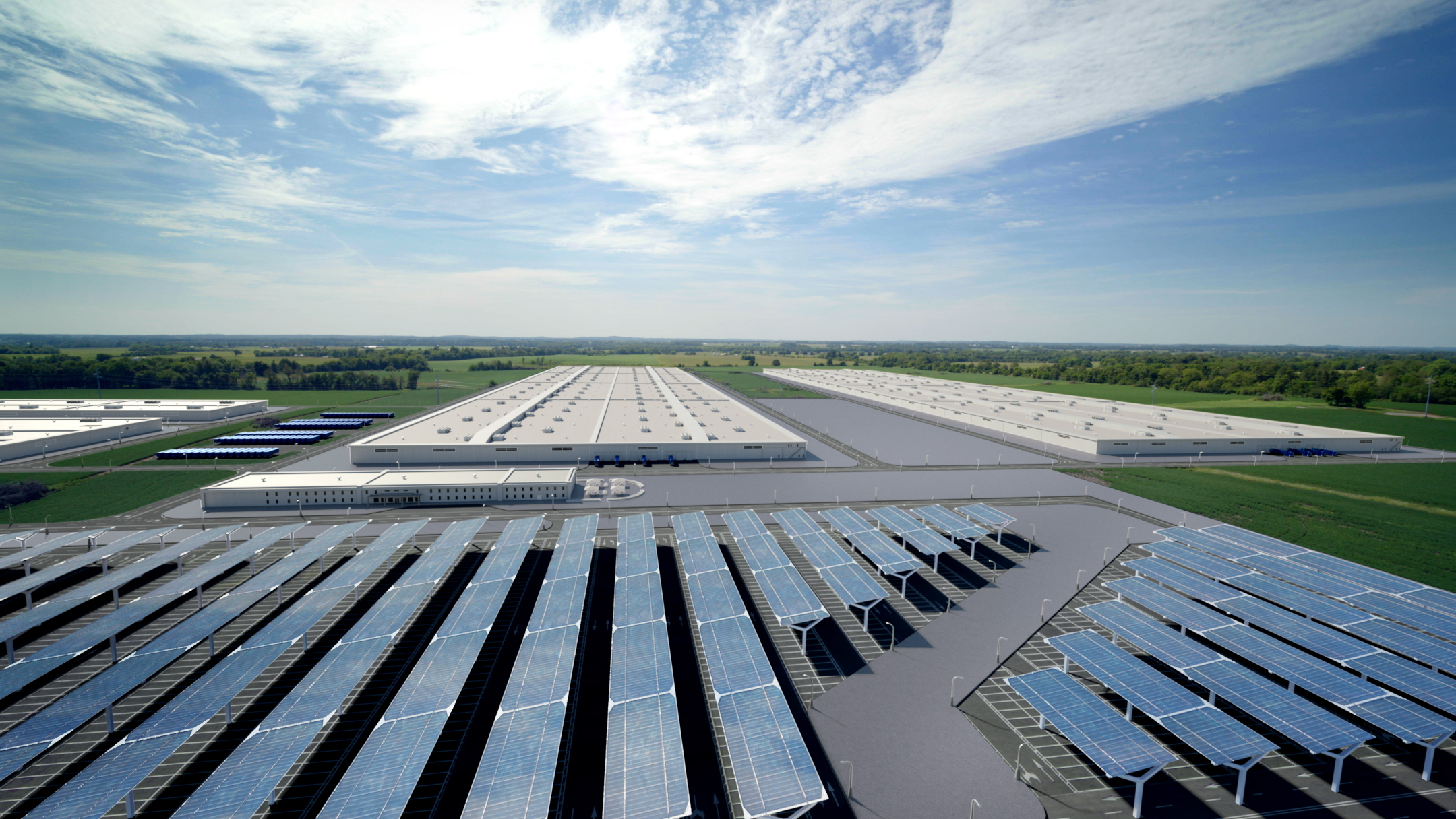 In central Kentucky, Ford plans to build a dedicated battery manufacturing complex with SK Innovation – the $5.8 billion BlueOval SK Battery Park – creating 5,000 jobs. Twin battery plants on the site are intended to supply Ford’s North American assembly plants with locally assembled batteries for powering next-generation electric Ford and Lincoln vehicles. Concept designs.  Final design subject to change.