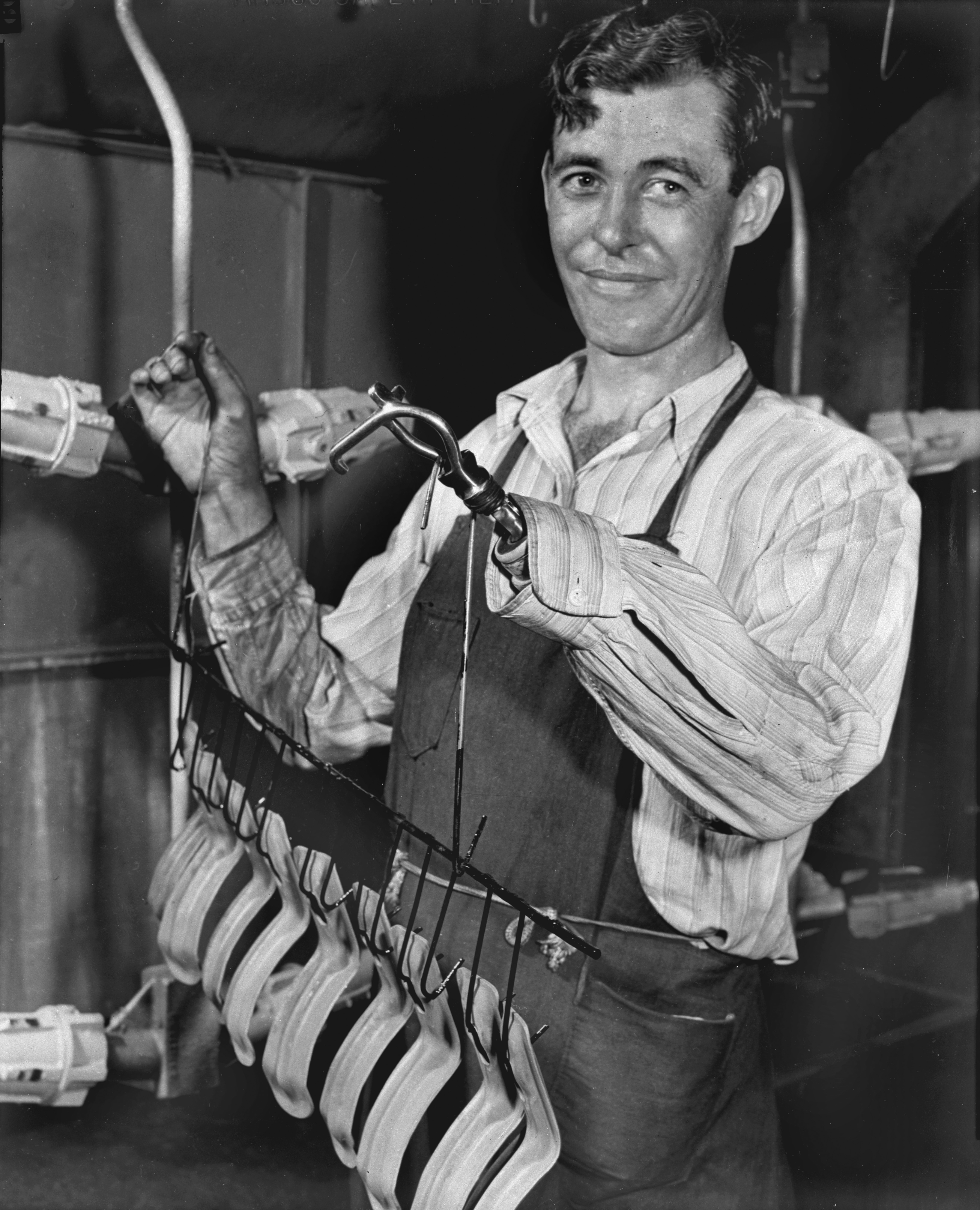 A worker at the Ford Rouge Plant in 1946.