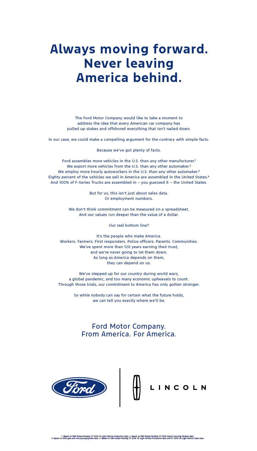 From America. Ford America. Print Ad