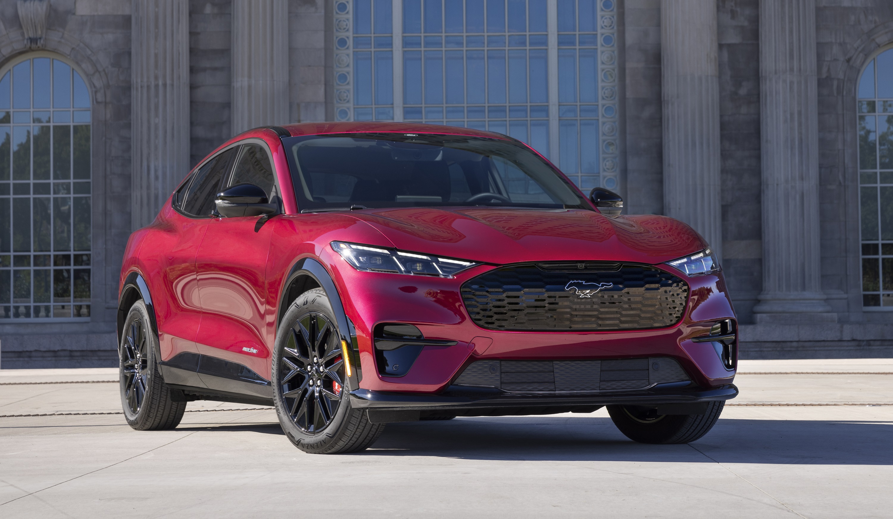 2025 Mutang Mach-E Premium Sport Appearance Package. Preproduction model with optional equipment and extra cost color option shown.