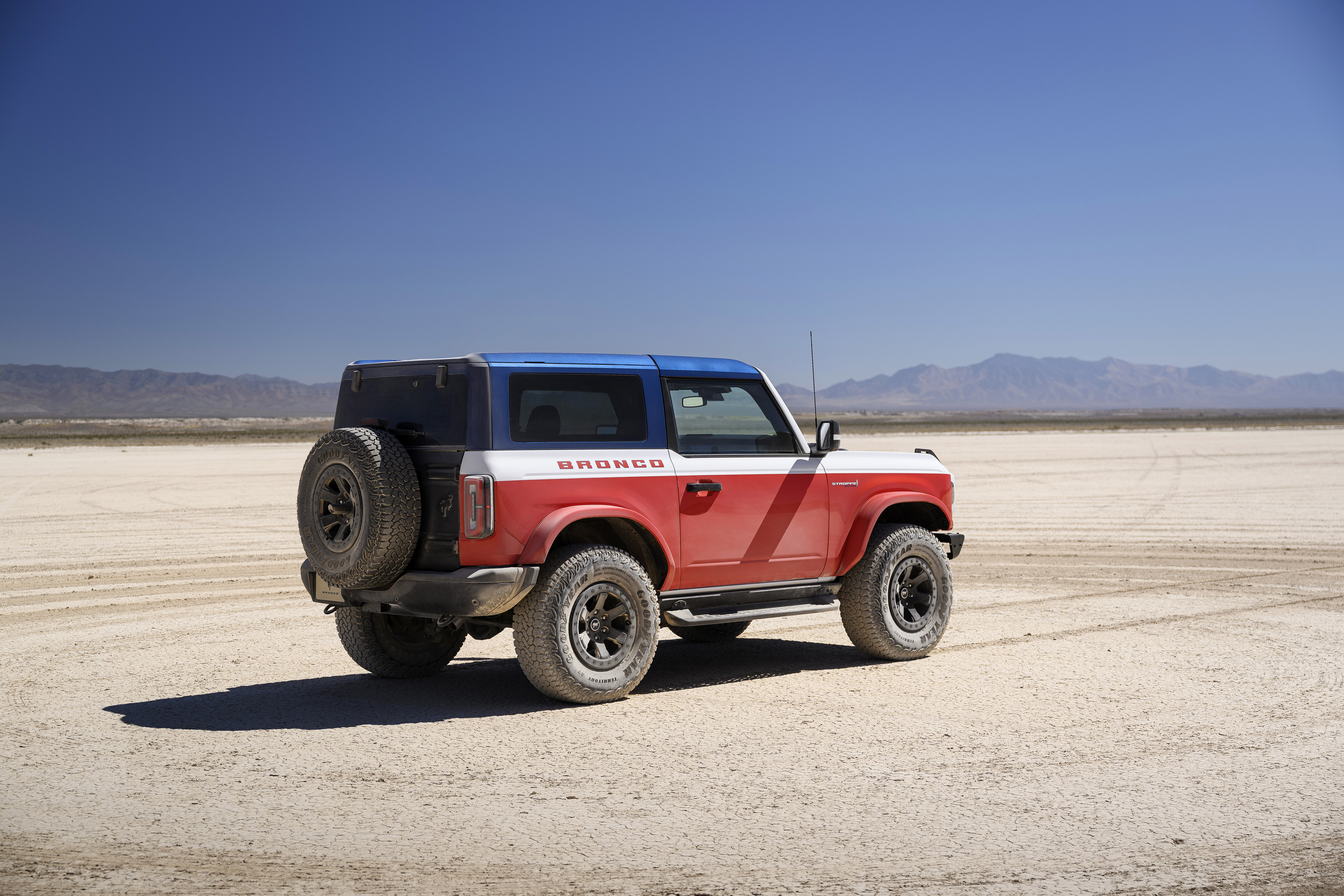 2025 Bronco Stroppe Special Edition preproduction model shown. Available January 2025. Actual production vehicle may vary.