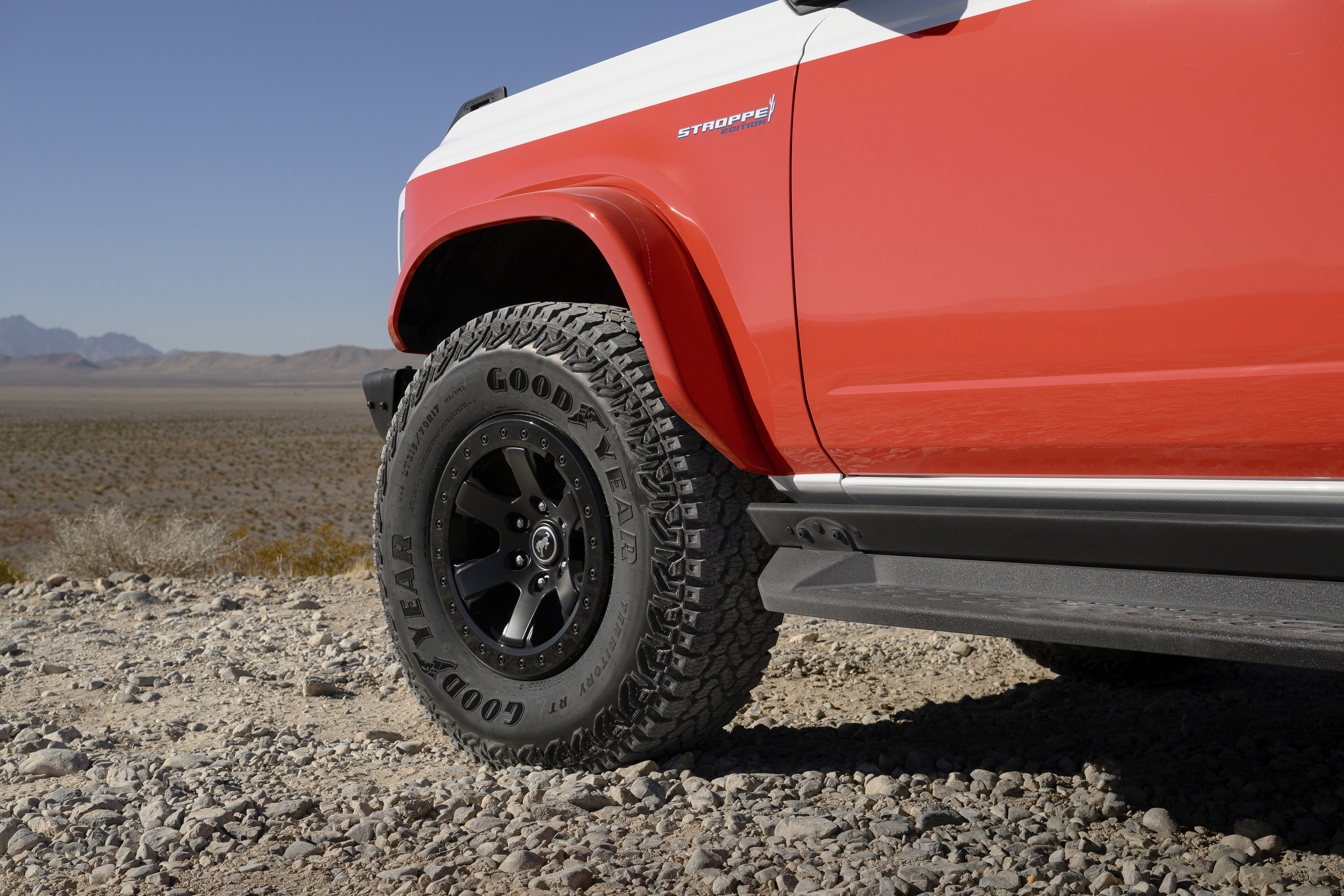 2025 Bronco Stroppe Special Edition preproduction model shown. Available January 2025. Actual production vehicle may vary.