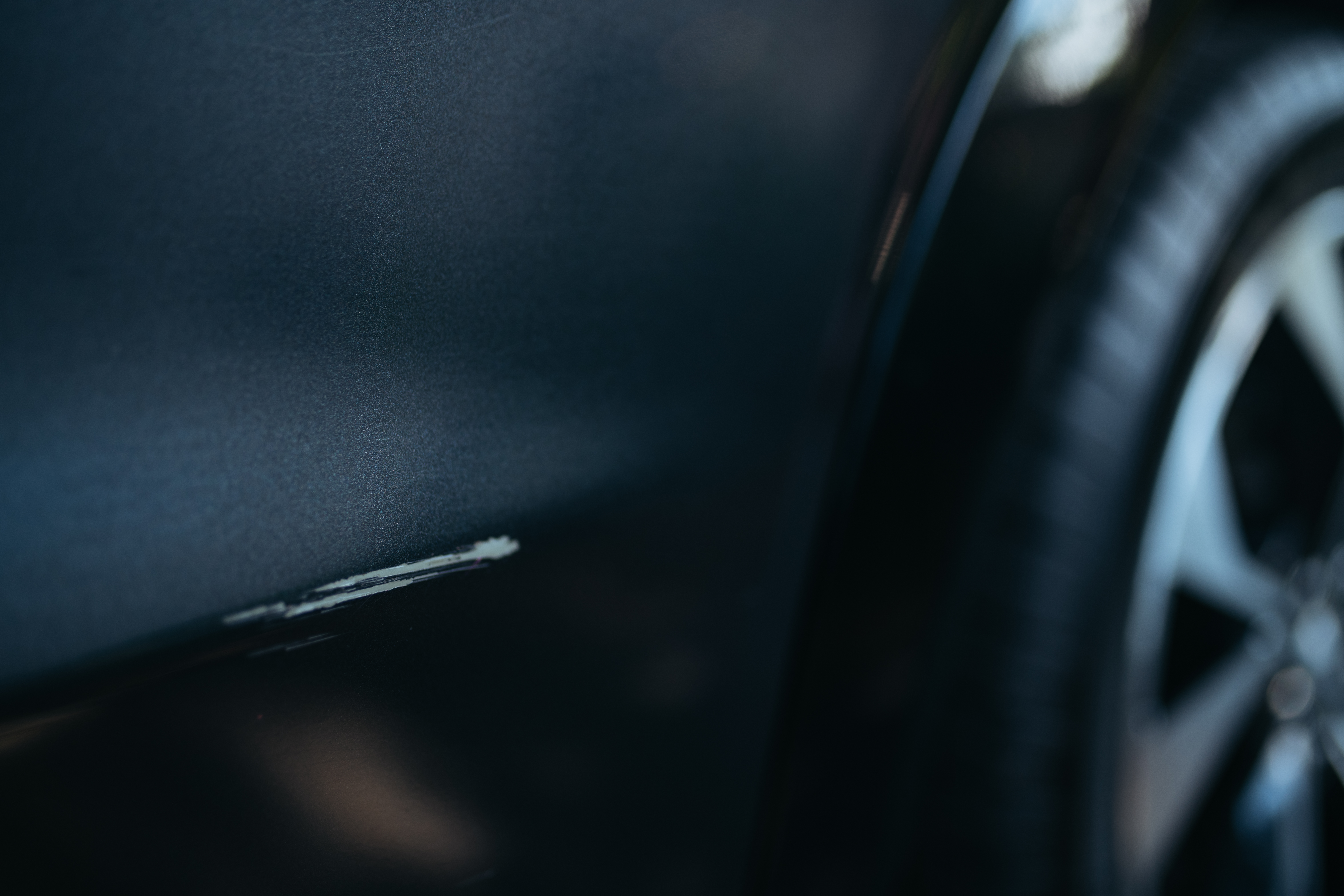 A light scratch on a Mustang Mach-E