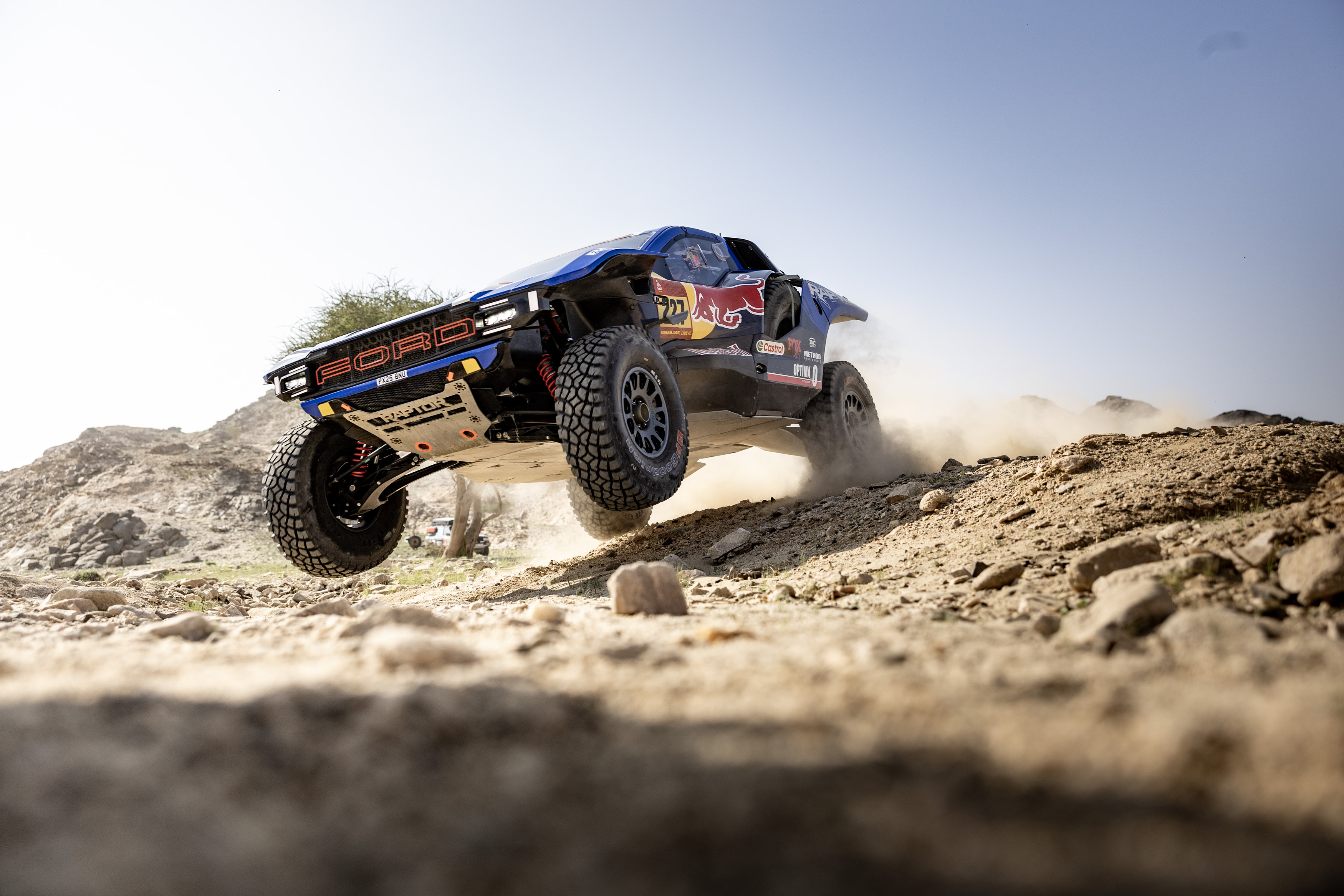 Nani Roma and the Raptor T1+ during the 2026 Dakar Rally.