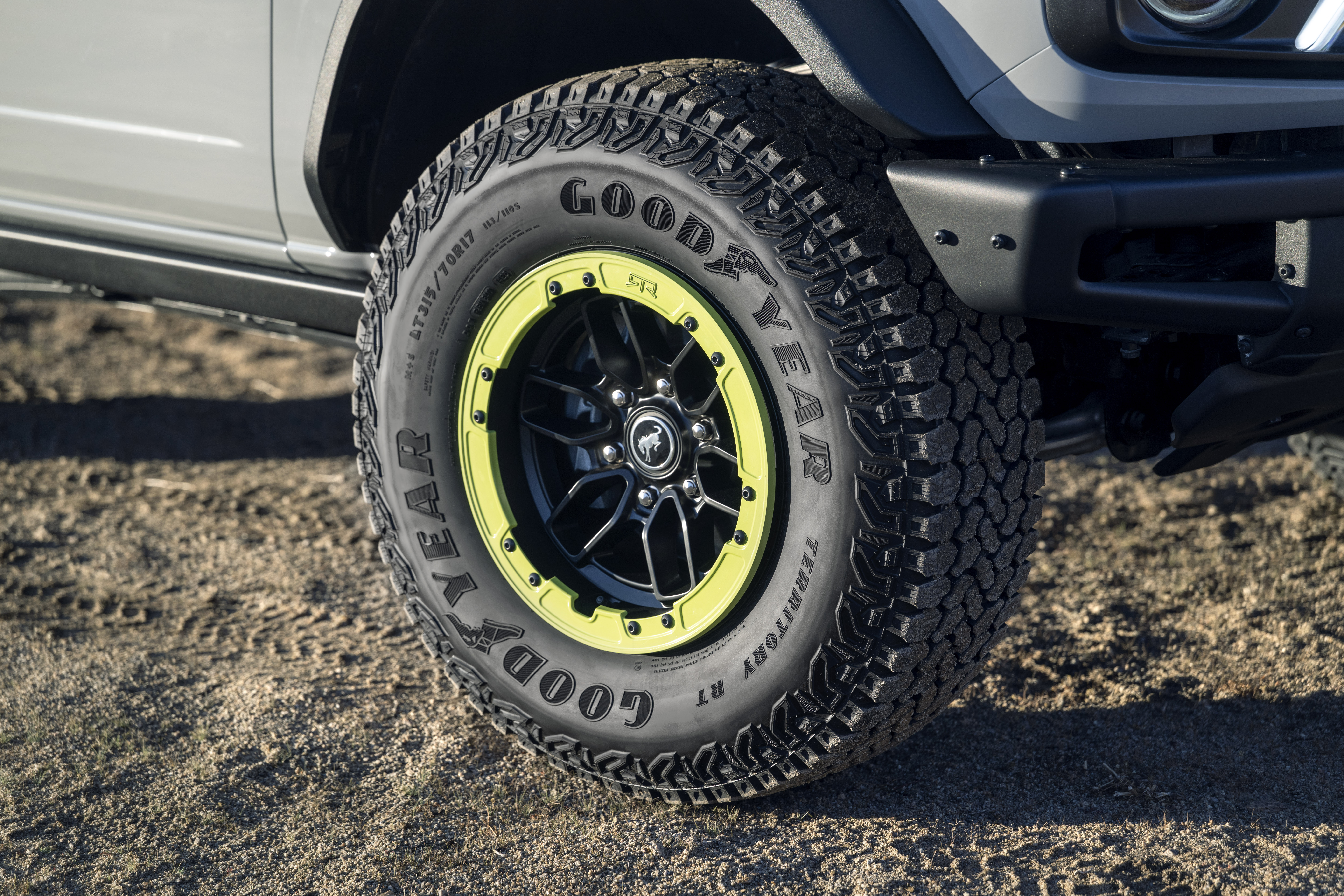 Lime green highlights and the "RTR" logo on the Bronco RTR wheel
