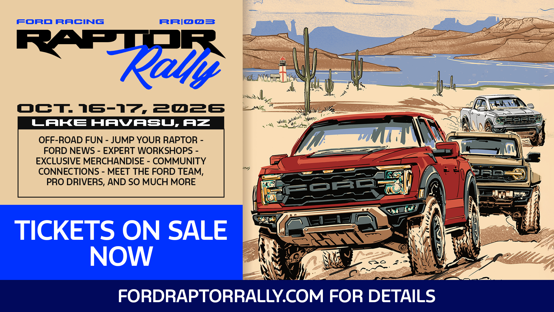 Raptor Rally 003 returns to Lake Havasu, Arizona, this October. 