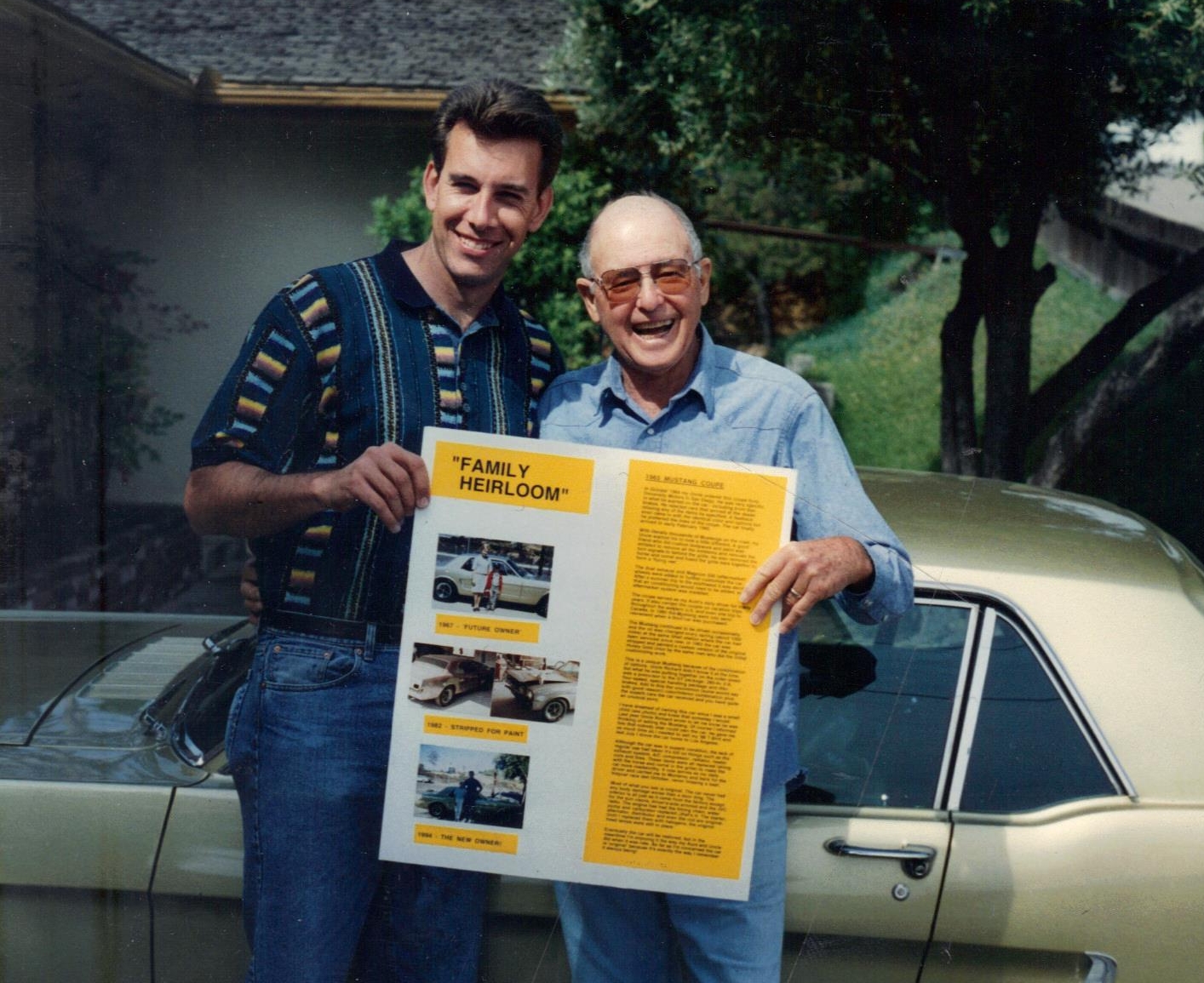 Dave and his Uncle Dick with the 1965 Ford Mustang.